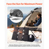 VEVOR 60W Foldable Solar Panel Charger, 16BB N-Type Monocrystalline Solar Panel 24% Efficiency, Lightweight Portable with MC4 Output, Type-C, USB-A & DC Ports for Power Stations Camping Hiking