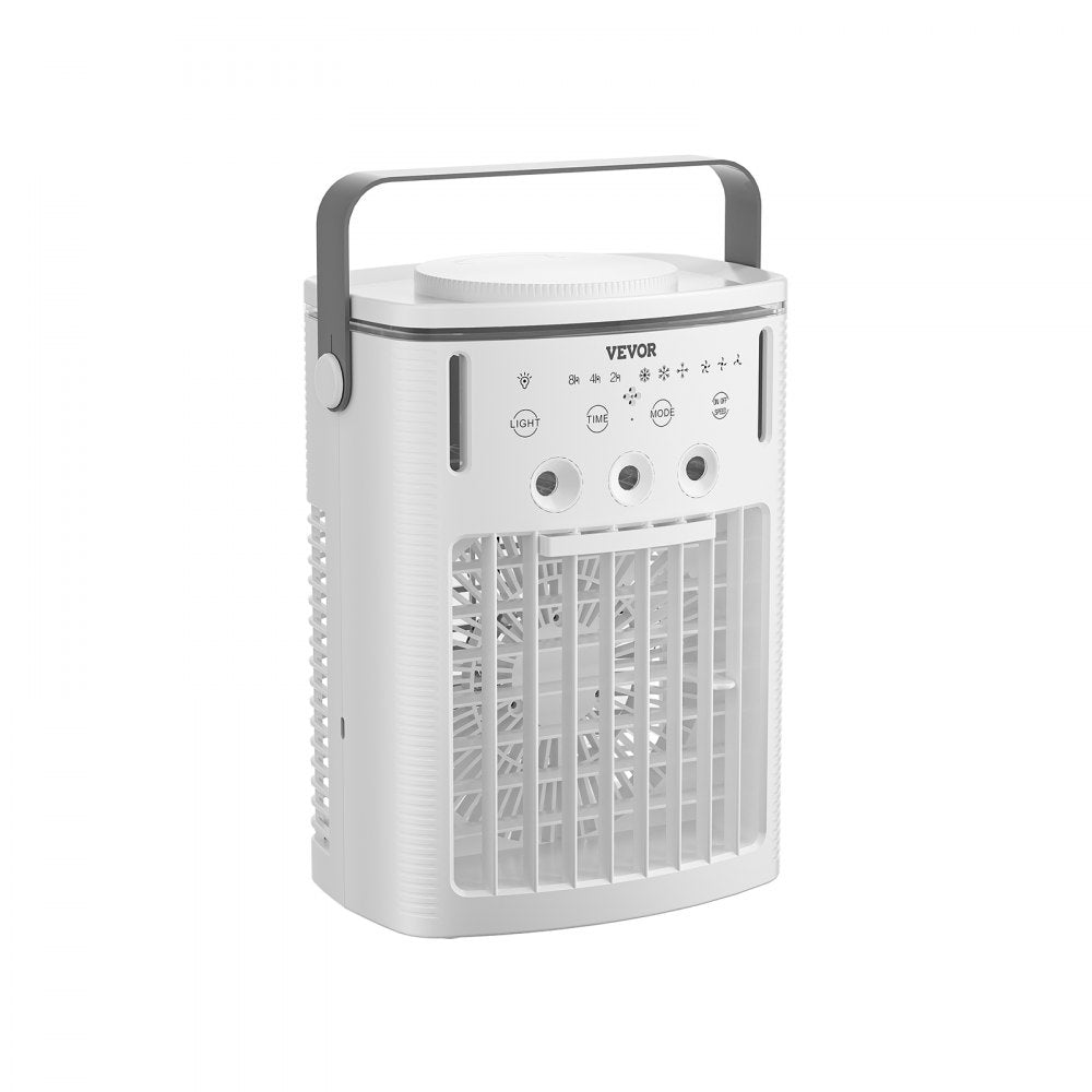 VEVOR Portable Air Conditioner, 4-in-1 Evaporative Air Cooler with Remote Control, 3-Speed Mini Air Conditioner with Timer, 3 Mist Levels, 1L Water Tank, 120° Oscillating Mini AC Fan for Desktop Home