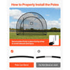 VEVOR Baseball Batting Cage, 12 x 10.2 x 7.6 FT Freestanding Hitting Net, for Outdoor Practice, 4-Ply Knotless Polyester Netting, Pitching Machine Opening, Baseball Hitting Trainer for Backyards
