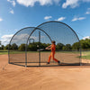 VEVOR Baseball Batting Cage, 12 x 10.2 x 7.6 FT Freestanding Hitting Net, for Outdoor Practice, 4-Ply Knotless Polyester Netting, Pitching Machine Opening, Baseball Hitting Trainer for Backyards