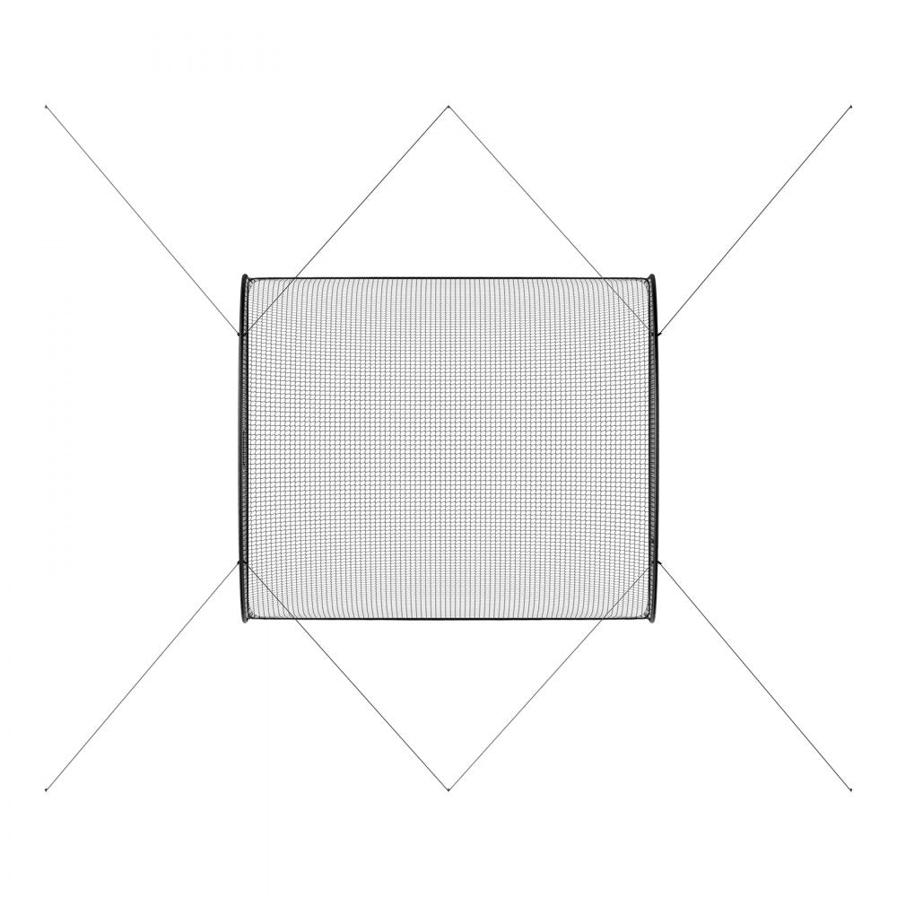 VEVOR Baseball Batting Cage, 12 x 10.2 x 7.6 FT Freestanding Hitting Net, for Outdoor Practice, 4-Ply Knotless Polyester Netting, Pitching Machine Opening, Baseball Hitting Trainer for Backyards