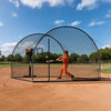 VEVOR Baseball Batting Cage, 12.0 x 10.2 x 7.6 FT Freestanding Portable Batting Cage, Hitting Cages with 4-Ply Knotless Polyester & Pitching Machine Opening, Battings Cages Netting for Indoor Outdoor