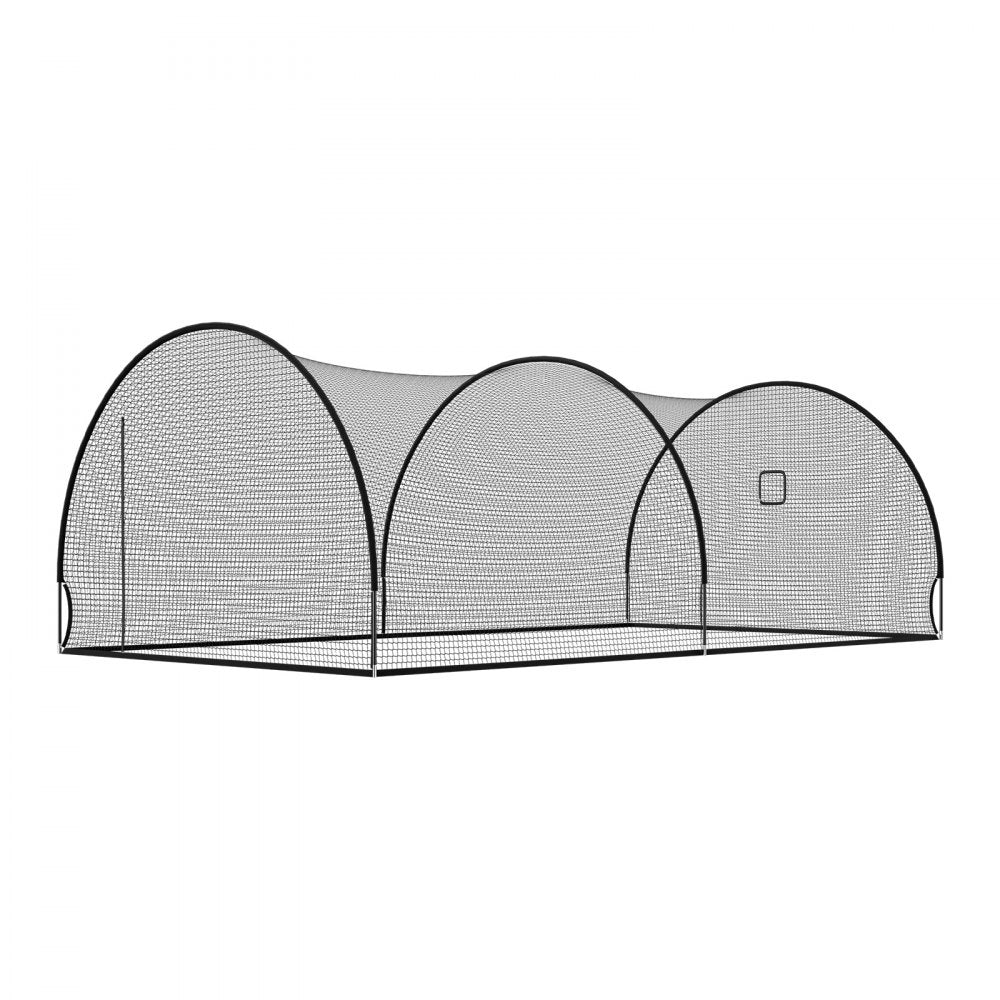 VEVOR Baseball Batting Cage, 22.2 x 12.1 x 7.9 FT Freestanding Portable Batting Cage, Hitting Cages with 4-Ply Knotless Polyester & Pitching Machine Opening, Battings Cages Netting for Indoor Outdoor