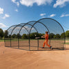 VEVOR Baseball Batting Cage, 33.0 x 12.0 x 9.8 FT Freestanding Hitting Net, for Indoor Outdoor Practice, 4-Ply Knotless Polyester Netting, Pitching Machine Opening, Baseball Hitting Trainer for Team