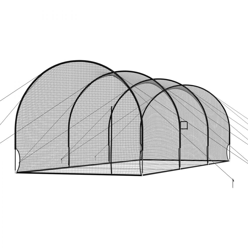 VEVOR Baseball Batting Cage, 33.0 x 12.0 x 9.8 FT Freestanding Hitting Net, for Indoor Outdoor Practice, 4-Ply Knotless Polyester Netting, Pitching Machine Opening, Baseball Hitting Trainer for Team