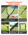 VEVOR Baseball Batting Cage, 33.0 x 12.0 x 9.8 FT Freestanding Portable Batting Cage, Hitting Cages with 4-Ply Knotless Polyester & Pitching Machine Opening, Battings Cages Netting for Indoor Outdoor