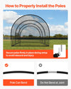 VEVOR Baseball Batting Cage, 33.0 x 12.0 x 9.8 FT Freestanding Portable Batting Cage, Hitting Cages with 4-Ply Knotless Polyester & Pitching Machine Opening, Battings Cages Netting for Indoor Outdoor