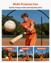 VEVOR Baseball Batting Cage, 33.0 x 12.0 x 9.8 FT Freestanding Portable Batting Cage, Hitting Cages with 4-Ply Knotless Polyester & Pitching Machine Opening, Battings Cages Netting for Indoor Outdoor