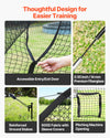 VEVOR Baseball Batting Cage, 40.0 x 12.1 x 10.0 FT Freestanding Portable Batting Cage, Hitting Cages with 4-Ply Knotless Polyester & Pitching Machine Opening, Battings Cages Netting for Indoor Outdoor