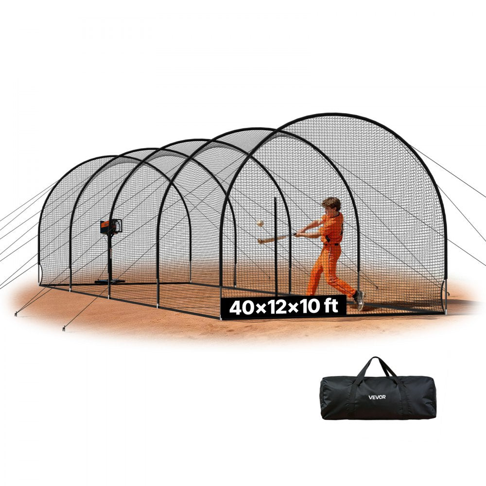 Vevor Baseball Batting Cage Freestanding Hitting Net 40.0 x 12.1 x 10.0' New