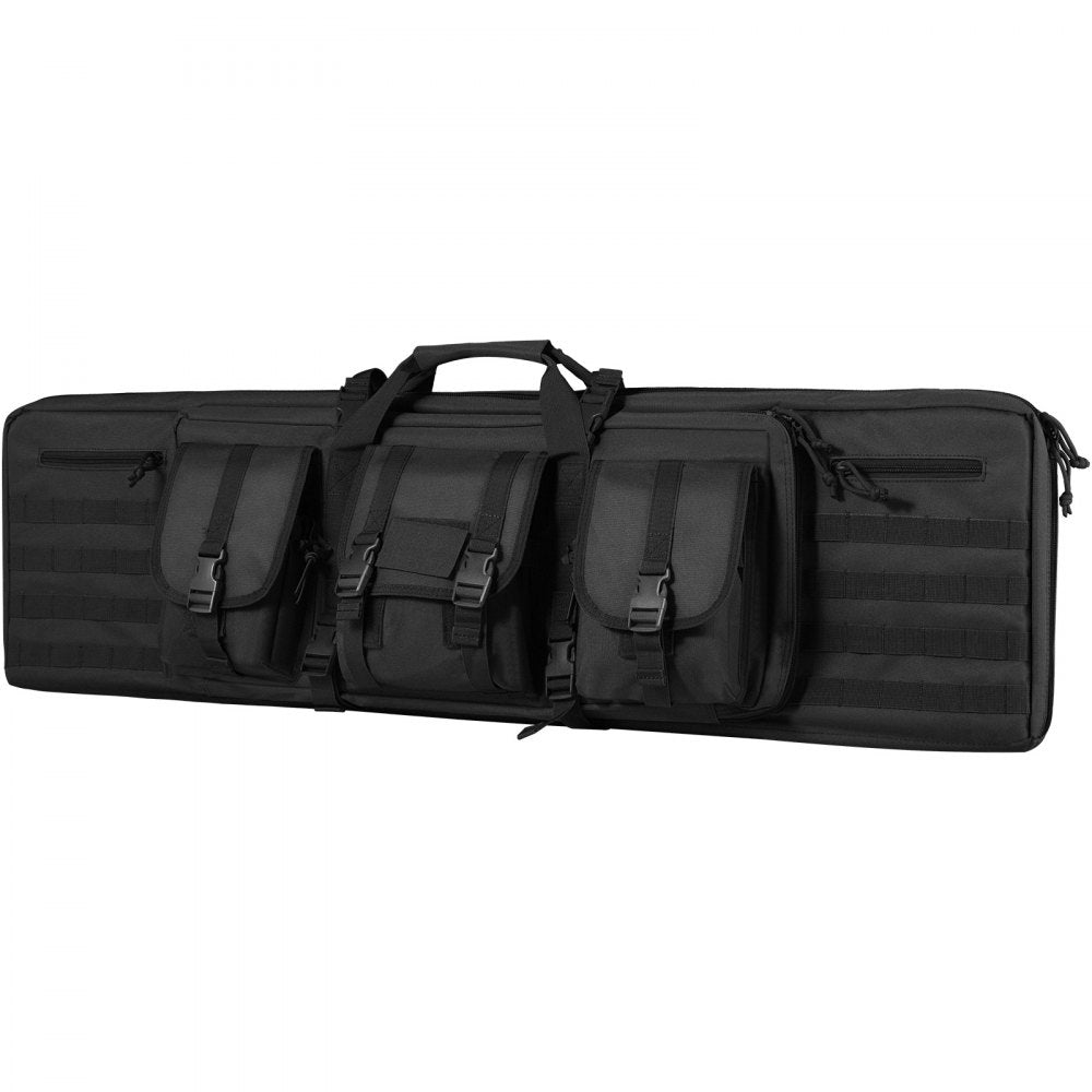 VEVOR Rifle Bag, 36 inch Tactical Double Long Gun Bag, Soft Rifle Case with Lockable Zipper, Portable Handle & Shoulder Strap, 3 Large Storage Pockets Rifle Case for Two 34" Rifles & 2 Pistols, Black