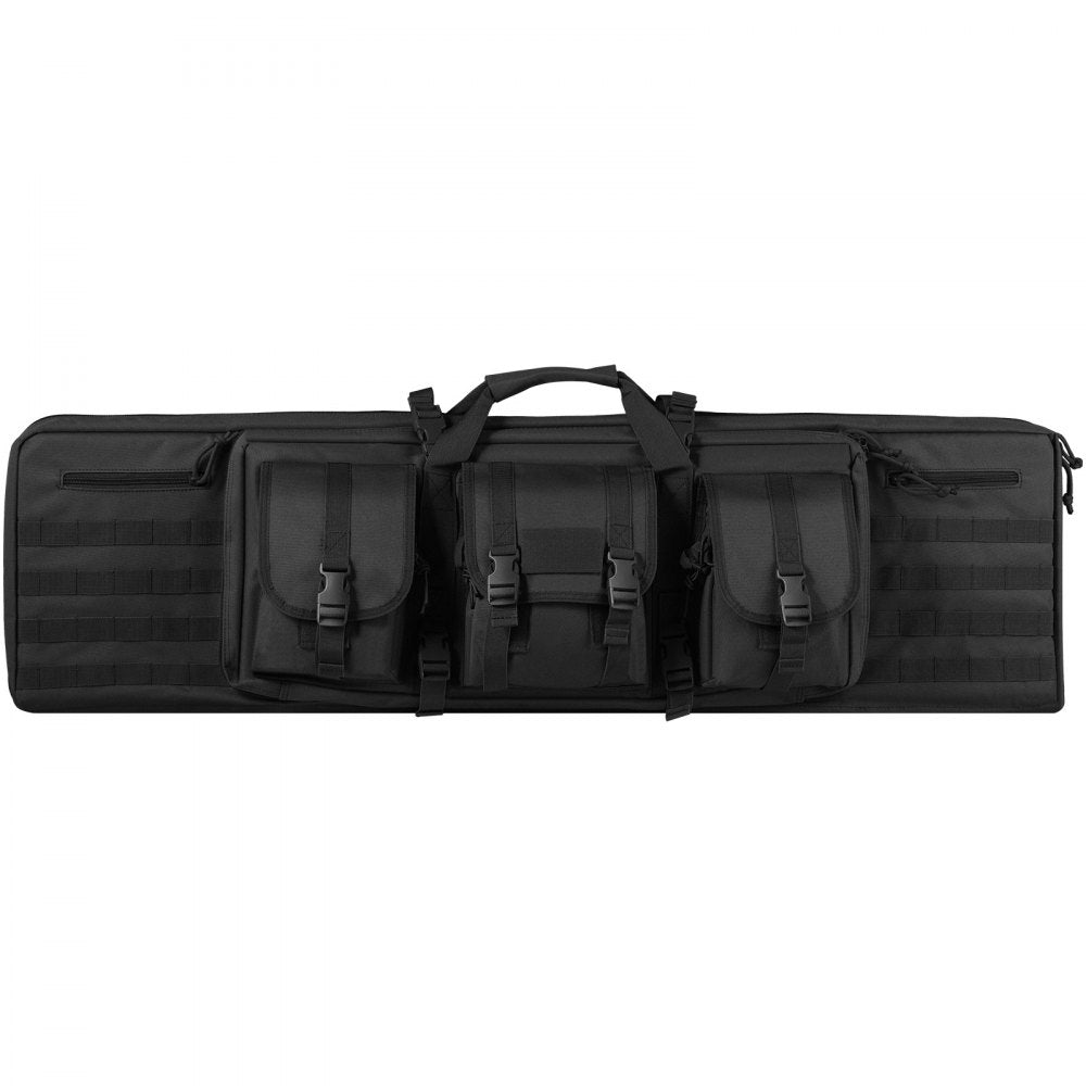 VEVOR Rifle Bag, 36 inch Tactical Double Long Gun Bag, Soft Rifle Case with Lockable Zipper, Portable Handle & Shoulder Strap, 3 Large Storage Pockets Rifle Case for Two 34" Rifles & 2 Pistols, Black