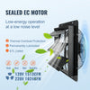 VEVOR Shutter Exhaust Fan, 14'' with Temperature Humidity Controller,  EC-motor, 1513 CFM, 10-Speed Adjustable Wall Mount Attic Fan, Ventilation and Cooling for Greenhouses, Garages, Sheds, ETL Listed
