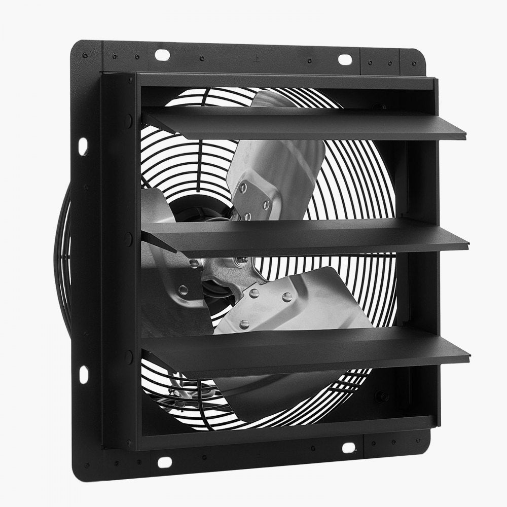 VEVOR 10 inch Shutter Exhaust Fan, Wall Mounted Attic Vent Fan with Smart Programming Variable Speed Temperature Control, 1000 CFM,EC Motor,Timer, for Shed,Garage,Greenhouse Ventilation Cooling,Black