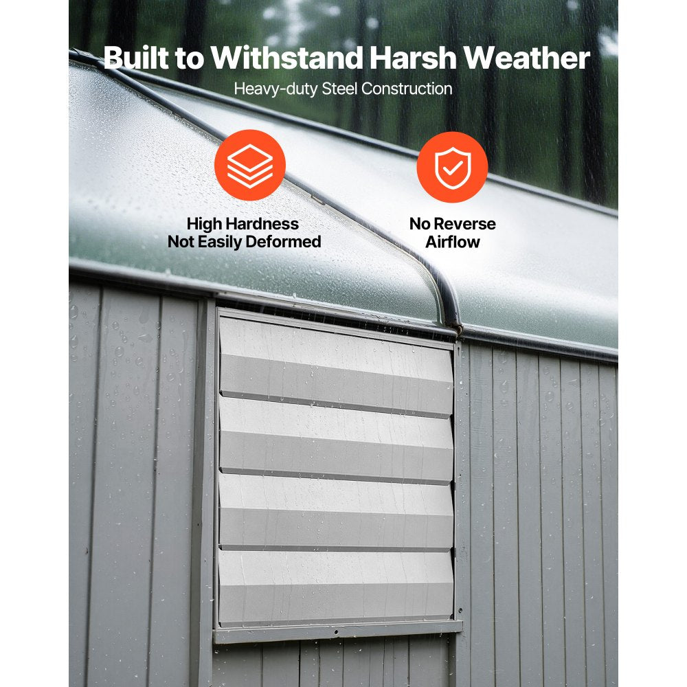 VEVOR 18 Inch Shutter Exhaust Fan Wall Mounted Automatic Louvers Silver, Sturdy Steel Housing, 3051 CFM Low Noise, AC Motor, Ventilation and Cooling for Attic, Garage, Barn, Greenhouse, Workshop