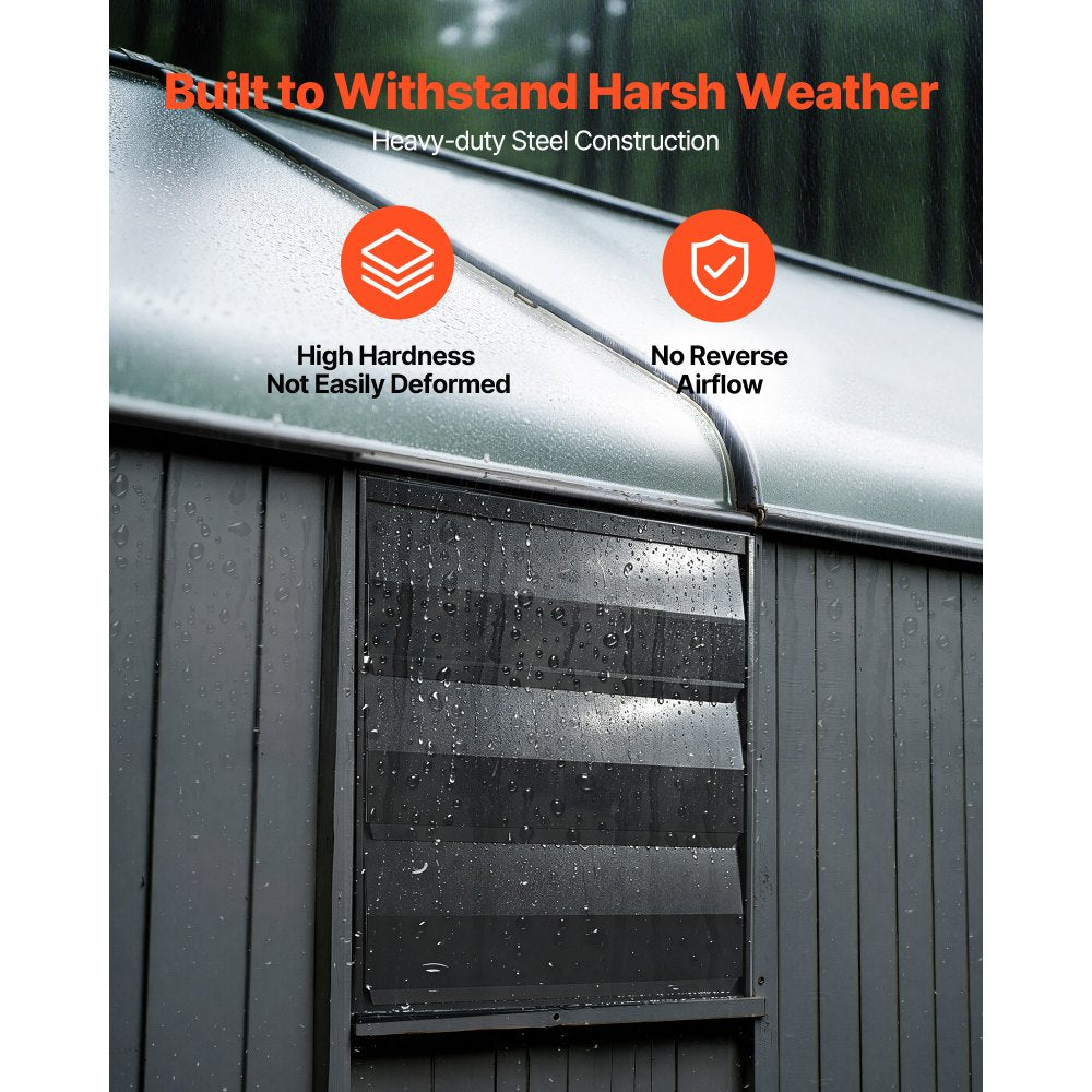 VEVOR 10 in Shutter Exhaust Fan Wall-Mount Automatic Louvers Variable Speed, Sturdy Steel Housing, Low Noise, AC Motor, 874 CFM Ventilation and Cooling for Attic, Garage, Barn, Greenhouse, Workshop