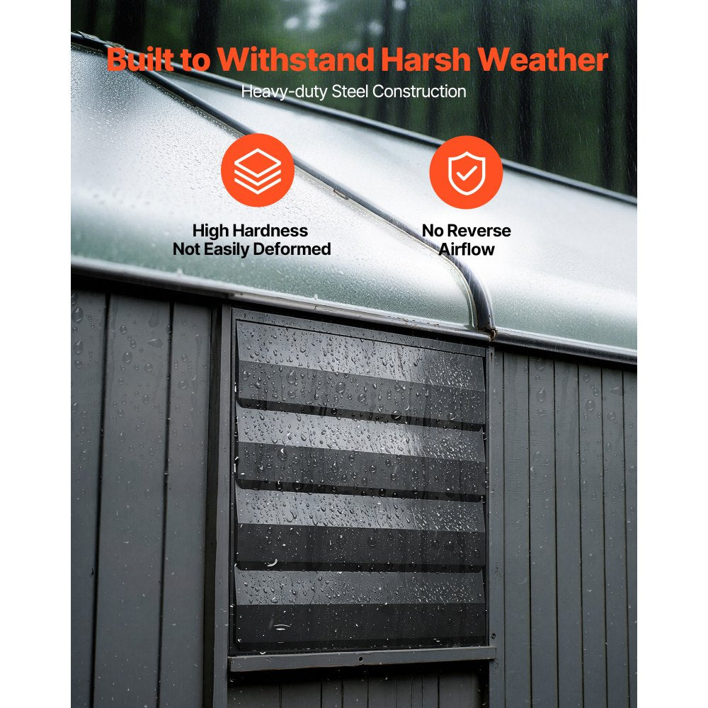 VEVOR 14 in Shutter Exhaust Fan Wall-Mount Automatic Louvers Variable Speed, Sturdy Steel Housing, Low Noise, AC Motor, 1802 CFM Ventilation and Cooling for Attic, Garage, Barn, Greenhouse, Workshop