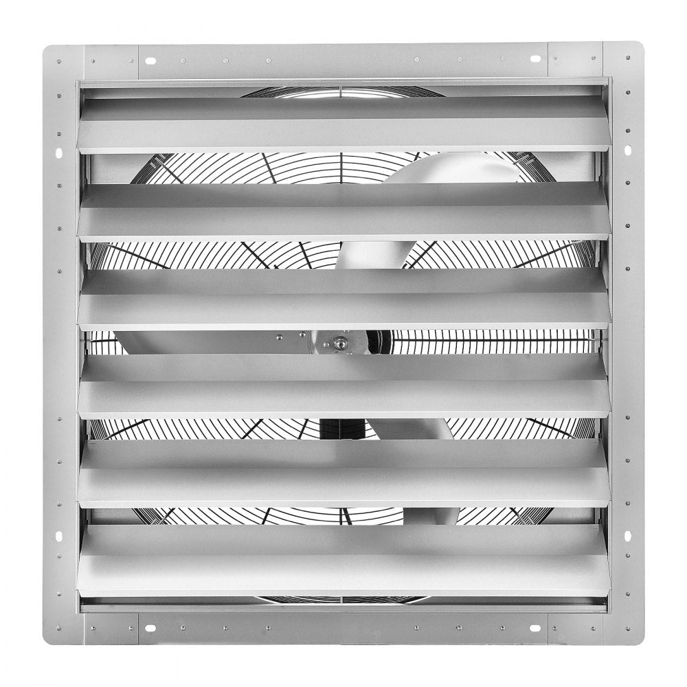 VEVOR 30 Inch Shutter Exhaust Fan Wall Mounted Automatic Louvers Silver, Sturdy Steel Housing, Low Noise, AC Motor, 8099 CFM Ventilation and Cooling for Attic, Garage, Barn, Greenhouse, Workshop