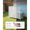 VEVOR 2 Panels Outdoor Privacy Screen, 48 x 48 in Air Conditioner Fence with 19.7 in Ground Stakes, Pool Equipment Enclosure, Louvered Vinyl Privacy Fence, Ideal for Trash Can and A/C Units, White
