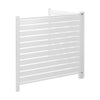 VEVOR 2 Panels Outdoor Privacy Screen, 48 x 48 in Air Conditioner Fence with 19.7 in Ground Stakes, Pool Equipment Enclosure, Louvered Vinyl Privacy Fence, Ideal for Trash Can and A/C Units, White