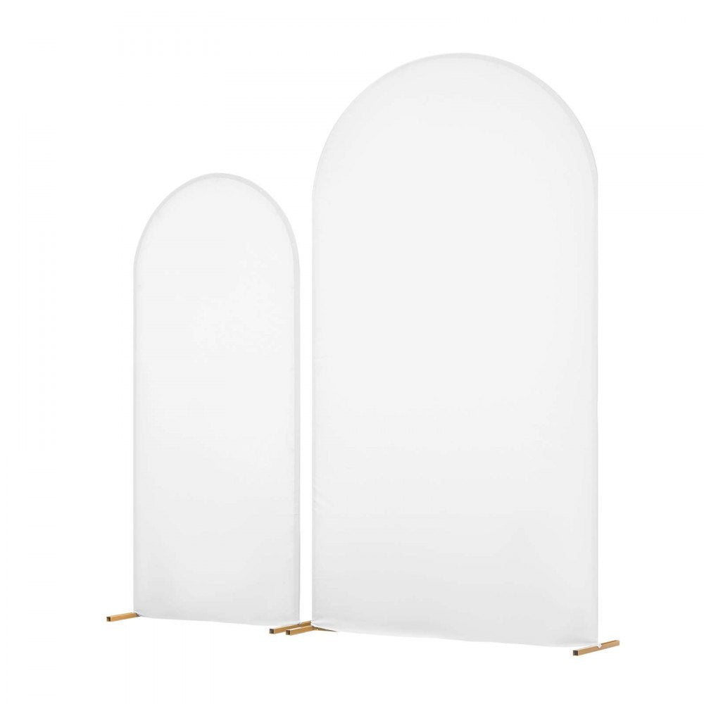 VEVOR Arch Backdrop Stand, Set of 2, 7.2 ft and 6 ft, Stable Structure, Easy Assembly, Gold Metal Arch Backdrop Stand with Cover for Wedding, Birthday Party, Celebration, and Ceremony Decoration