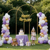 VEVOR Arch Backdrop Stand, Set of 3, 8/7.2/6.6 ft, Stable Structure, Easy Assembly, Gold Metal Arch Backdrop Stand for Wedding, Birthday Party, Graduation, Holiday Celebration, and Ceremony Decoration