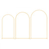 VEVOR Arch Backdrop Stand, Set of 3, 8/7.2/6.6 ft, Stable Structure, Easy Assembly, Gold Metal Arch Backdrop Stand for Wedding, Birthday Party, Graduation, Holiday Celebration, and Ceremony Decoration