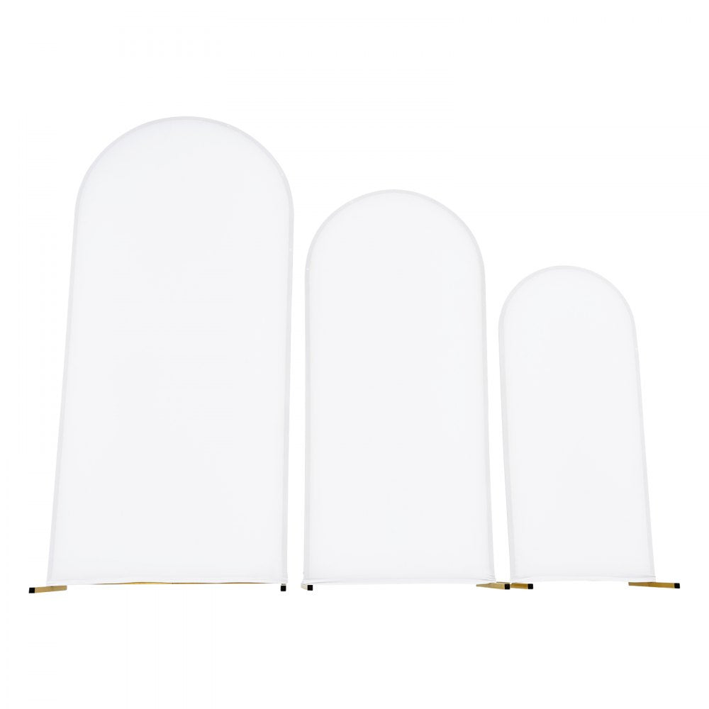 VEVOR Arch Backdrop Stand, Set of 3, 6/5/4 ft, Stable Structure, Easy Assembly, Gold Metal Arch Backdrop Stand with Cover, for Wedding, Birthday Party, Graduation, Celebration, and Ceremony Decoration