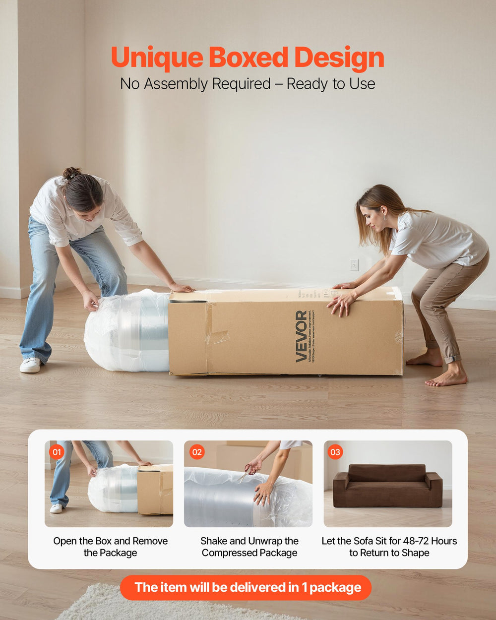 VEVOR Unique Boxed Design - No Assembly Required - Unbox and Let Set 48-72 Hours