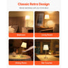 VEVOR Cordless Table Lamp, 5200mAh Built-in Rechargeable Battery Desk Lamp, 3-Level Brightness, Fabric Shade, 2700-3000K Color Temperature, Table Light for Restaurant, Bedroom, Bar Counter, Gold