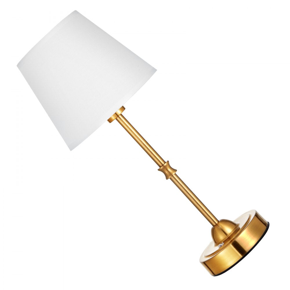 VEVOR Cordless Table Lamp, 2 Pack, 5200mAh Built-in Rechargeable Battery Desk Lamp, 3-Level Brightness, Fabric Shade, 2700-3000K Color Temperature, Table Light for Restaurant, Bedroom, Bars, Gold