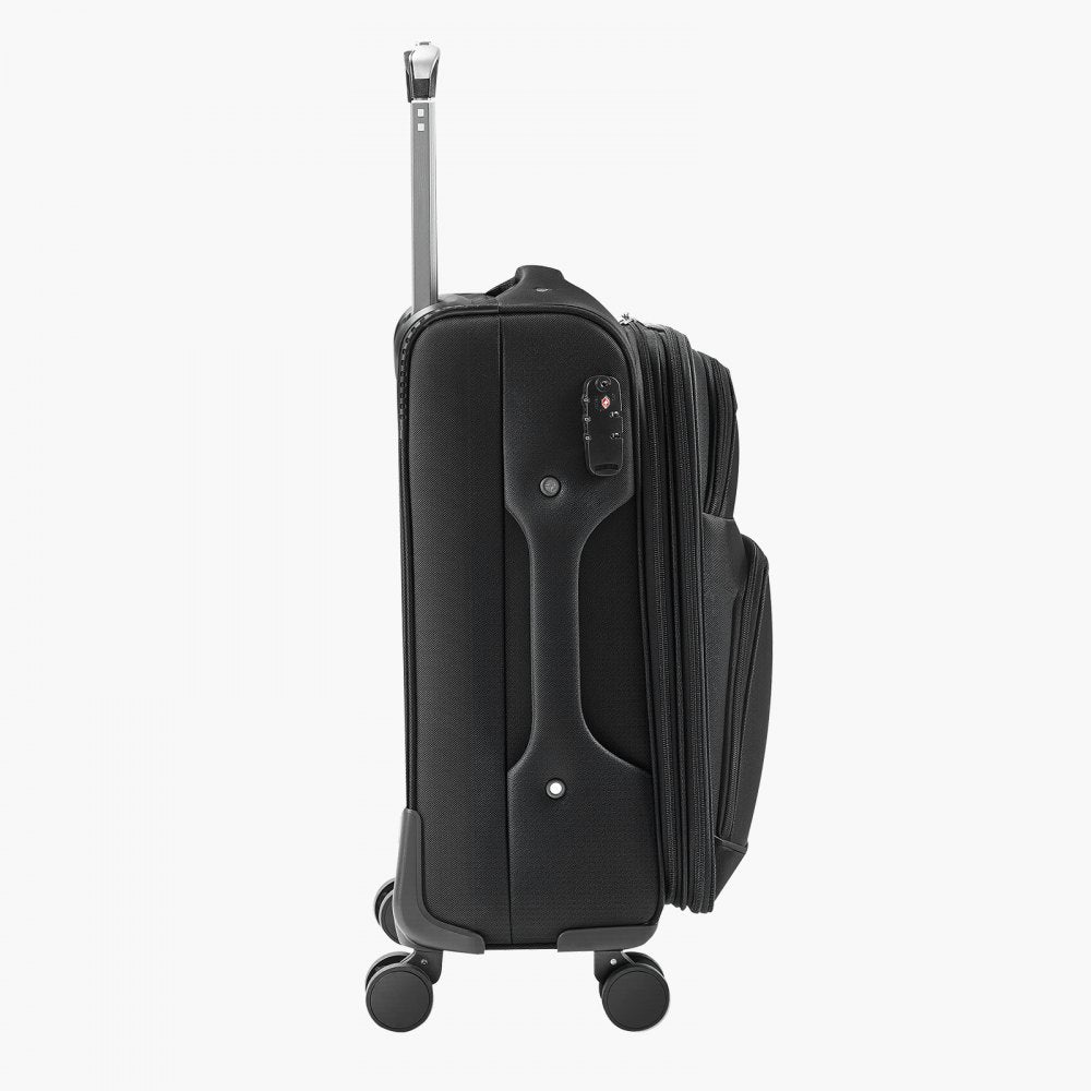 VEVOR Softside Expandable Luggage with Spinner Wheels, 20-Inch Softside Carry on Luggage, Lightweight Checked Suitcase with Expandable Zippered Pocket and TSA Lock, Black