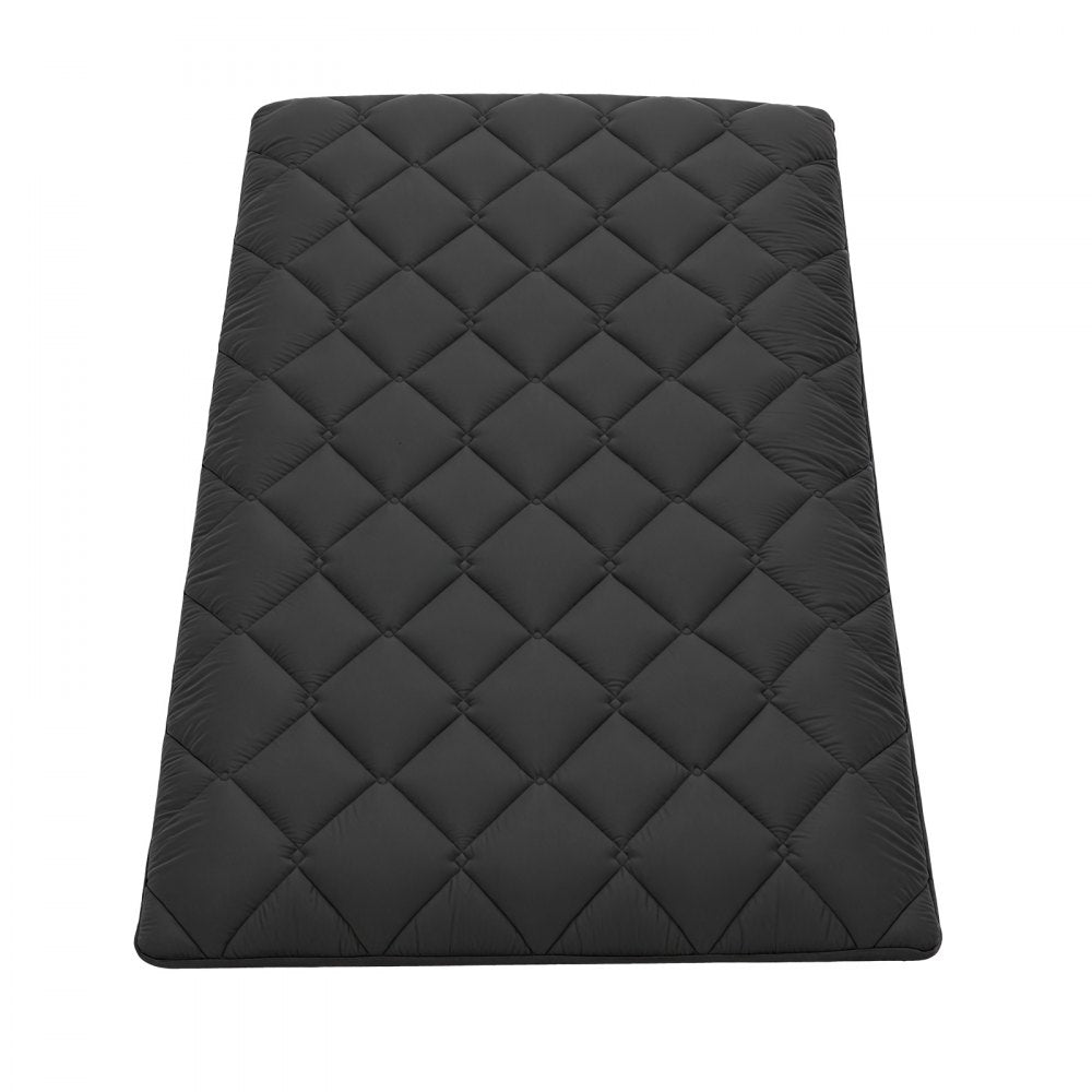 VEVOR Japanese Tatami Mat, Twin Size Foldable Japanese Tatami Mattress, Futon Mattress with Storage Bag & Fastener, 9-Layer Floor Mat for Sleeping, Dormitory, Meditation, Yoga, 80 x 39 x 3.5 in, Black