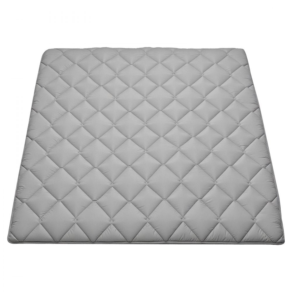 VEVOR Japanese Tatami Mat, Queen Size Foldable Japanese Tatami Mattress, Futon Mattress with Storage Bag & Fastener, 9-Layer Floor Mat for Sleeping, Dormitory, Meditation, Yoga, 80 x 60 x 2.5 in, Gray