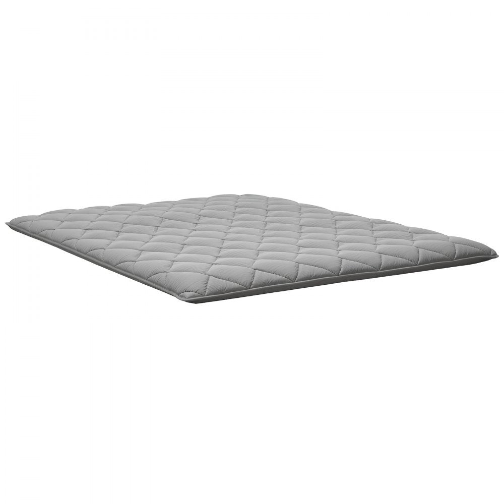 VEVOR Japanese Tatami Mat, Queen Size Foldable Japanese Tatami Mattress, Futon Mattress with Storage Bag & Fastener, 9-Layer Floor Mat for Sleeping, Dormitory, Meditation, Yoga, 80 x 60 x 2.5 in, Gray