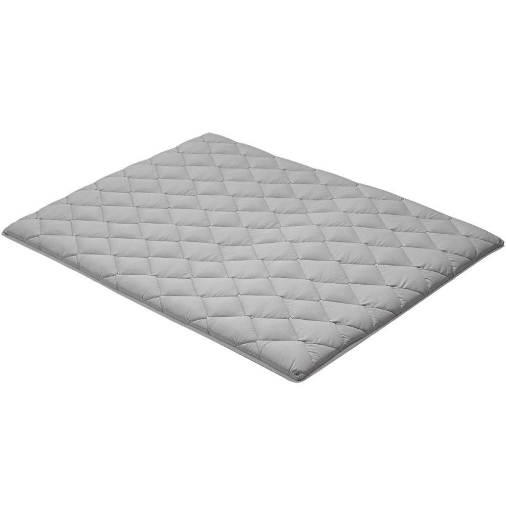 VEVOR Japanese Tatami Mat, Queen Size Foldable Japanese Tatami Mattress, Futon Mattress with Storage Bag & Fastener, 9-Layer Floor Mat for Sleeping, Dormitory, Meditation, Yoga, 80 x 60 x 2.5 in, Gray