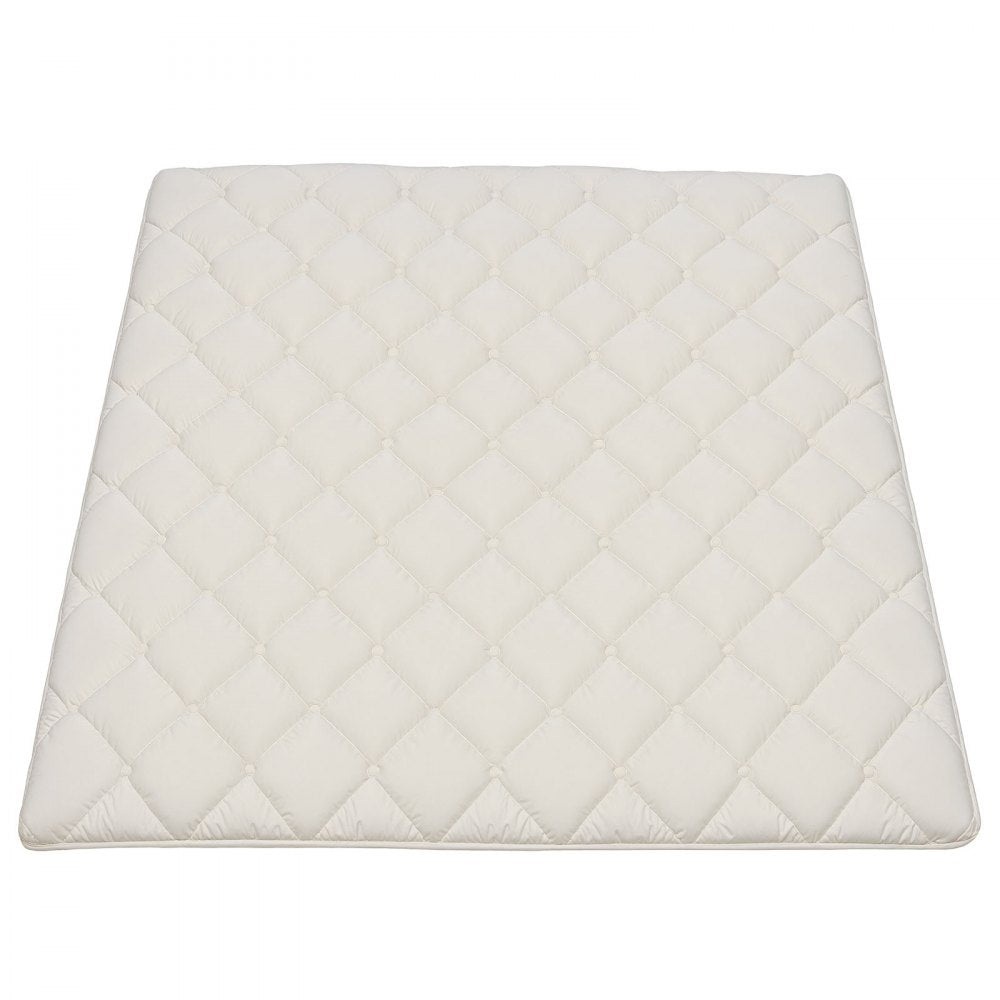 VEVOR Japanese Tatami Mat, Queen Size Foldable Japanese Tatami Mattress, Futon Mattress with Storage Bag & Fastener, 9-Layer Floor Mat for Sleeping, Dormitory, Meditation, Yoga, 80 x 60 x 2.5 in, White