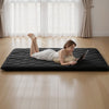 VEVOR Japanese Tatami Mat, Queen Size Foldable Japanese Tatami Mattress, Futon Mattress with Storage Bag & Fastener, 9-Layer Floor Mat for Sleeping, Dorm, Meditation, Yoga, 80 x 60 x 3.5 in, Black