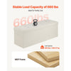 VEVOR Foldable Storage Ottoman Bench, End of Bed Bench with Side Bags, Folding Upholstered Storage Chest Supports 660 lbs, Linen Bed Ottoman with Large Space for Living Room, Bedroom, Entryway, Beige
