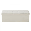 VEVOR Foldable Storage Ottoman Bench, End of Bed Bench with Side Bags, Folding Upholstered Storage Chest Supports 660 lbs, Linen Bed Ottoman with Large Space for Living Room, Bedroom, Entryway, Beige