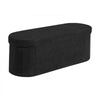 VEVOR Oval Storage Ottoman Bench, Foldable Teddy Fleece End of Bed Bench, Folding Upholstered Bed Ottoman Chest with Large Storage Space, Supports 660 lbs, for Living Room, Bedroom, Entryway, Black