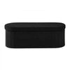 VEVOR Oval Storage Ottoman Bench, Foldable Teddy Fleece End of Bed Bench, Folding Upholstered Bed Ottoman Chest with Large Storage Space, Supports 660 lbs, for Living Room, Bedroom, Entryway, Black