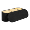 VEVOR Oval Storage Ottoman Bench, Foldable Teddy Fleece End of Bed Bench, Folding Upholstered Bed Ottoman Chest with Large Storage Space, Supports 660 lbs, for Living Room, Bedroom, Entryway, Black