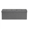VEVOR Foldable Storage Ottoman Bench, End of Bed Bench with Side Bags, Folding Upholstered Storage Chest Supports 660 lbs, Linen Bed Ottoman with Large Space for Living Room, Bedroom, Entryway, Grey