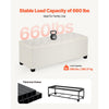 VEVOR Storage Ottoman Bench, Button-Tufted End of Bed Bench with Side Bags, Flip-up Upholstered Storage Chest with Metal Frame, Linen Bed Ottoman for Living Room, Bedroom, Entryway, Office, Beige