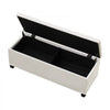 VEVOR Storage Ottoman Bench, Button-Tufted End of Bed Bench with Side Bags, Flip-up Upholstered Storage Chest with Metal Frame, Linen Bed Ottoman for Living Room, Bedroom, Entryway, Office, Beige