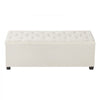 VEVOR Storage Ottoman Bench, Button-Tufted End of Bed Bench with Side Bags, Flip-up Upholstered Storage Chest with Metal Frame, Linen Bed Ottoman for Living Room, Bedroom, Entryway, Office, Beige