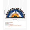 VEVOR Stained Glass Window Panel, 36 x 18 in, Tiffany Style Hanging Transom Window Panel with Chain, Large Half-Round Stain Glass Hanging, Vintage Traditional Art Handcrafts for Kitchen Home Decor
