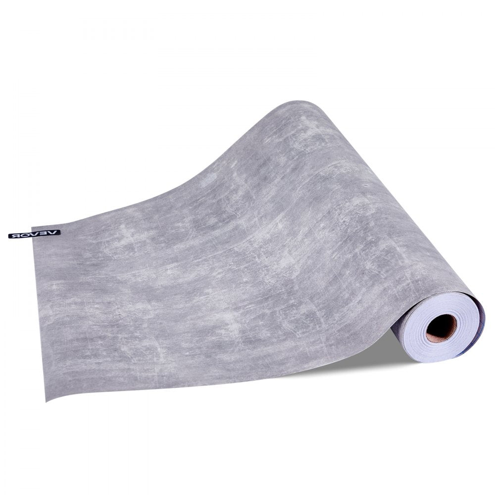 VEVOR Peel and Stick Wallpaper, 15.7 x 590.5 inch Contact Paper Waterpoof Self Adhesive, Easy to Clean Wall Decorative Vinyl Roll for Bedroom Kitchen Bathroom Office,Dark Gray Industrial Style