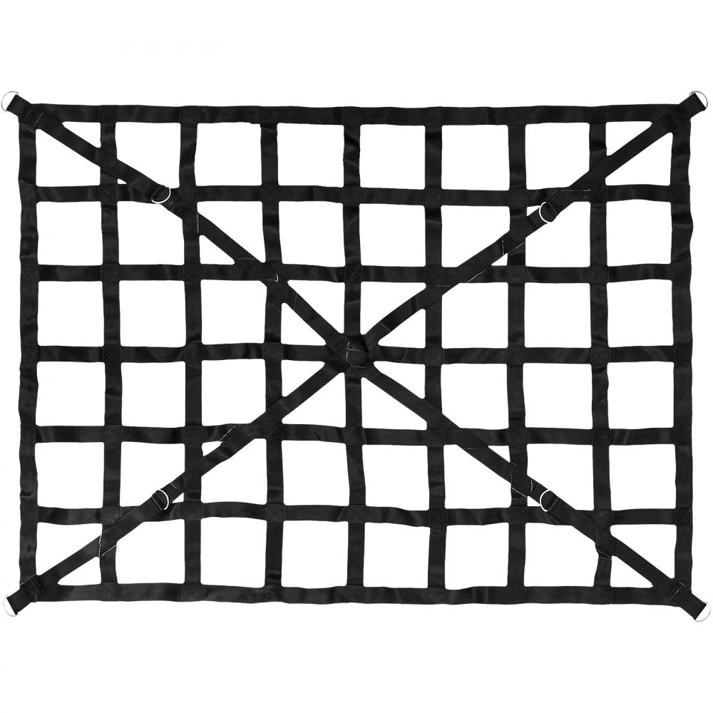 VEVOR Cargo Net, 4.2\' x 5.5\' Cargo Net for Pickup Truck Bed, Heavy Duty Cargo Nets with Cam Buckles & S-Hooks & Cross Strap, Truck Bed Cargo Net for Trailer SUV Roof Rack (50\" x 66\")